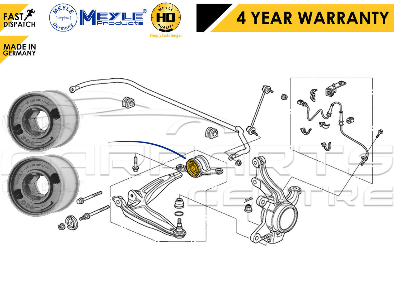FOR HONDA CIVIC FN FK 05 FRONT LOWER SUSPENSION WISHBONE ARM REAR BUSH