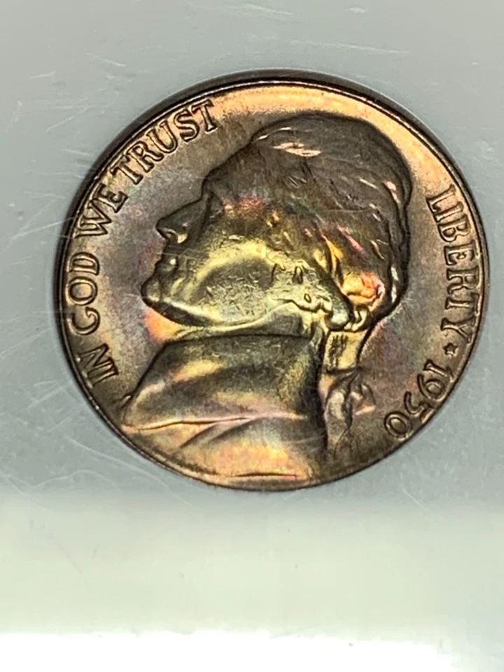 Rainbow Toned MS65 1950 5C Jefferson Nickel, NGC Certified- beautiful coin! - Image 2 of 4