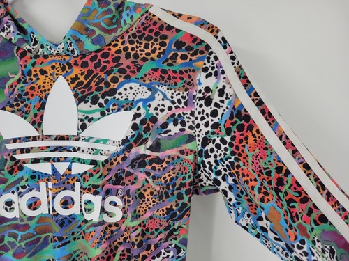 Adidas Youth Pullover Hoodie Size Medium Psychedelic Tiedye Trefoil Sweatshirt - Picture 5 of 12