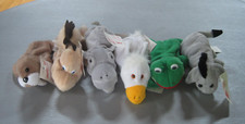 RARO set 6 Pebble Pals sacchetto fagioli peluche assortito nuovo con etichette certificato nascita vintage HTF