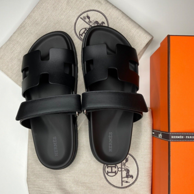 BNIB Authentic Hermes Chypre Black Size 38.5 Sandals Shoes  display picture 1