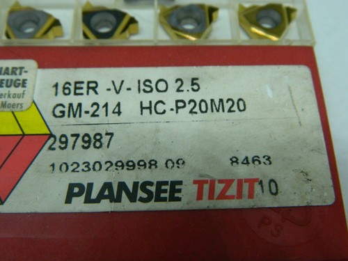 10x Wendeplatten Plansee Tizit 16ER-V-ISO 2.5 GM-214 HC-P20M20 Carbide inserts - Bild 2 von 3