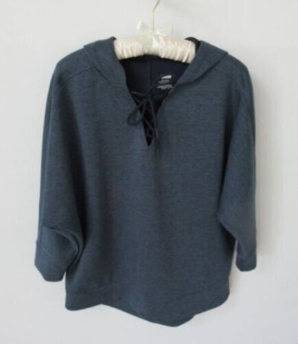 Avia grau Spitze vorne 3/4 Arm Activewear Hoodie Pullover Oberteil *Gr. L*