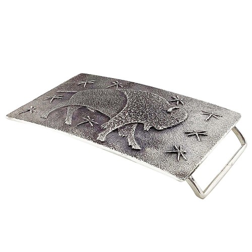 Darryl Dean Begay, Belt Buckle, Buffalo, Dragonflies, Navajo Handmade, 1 5/8" - Afbeelding 2 van 3