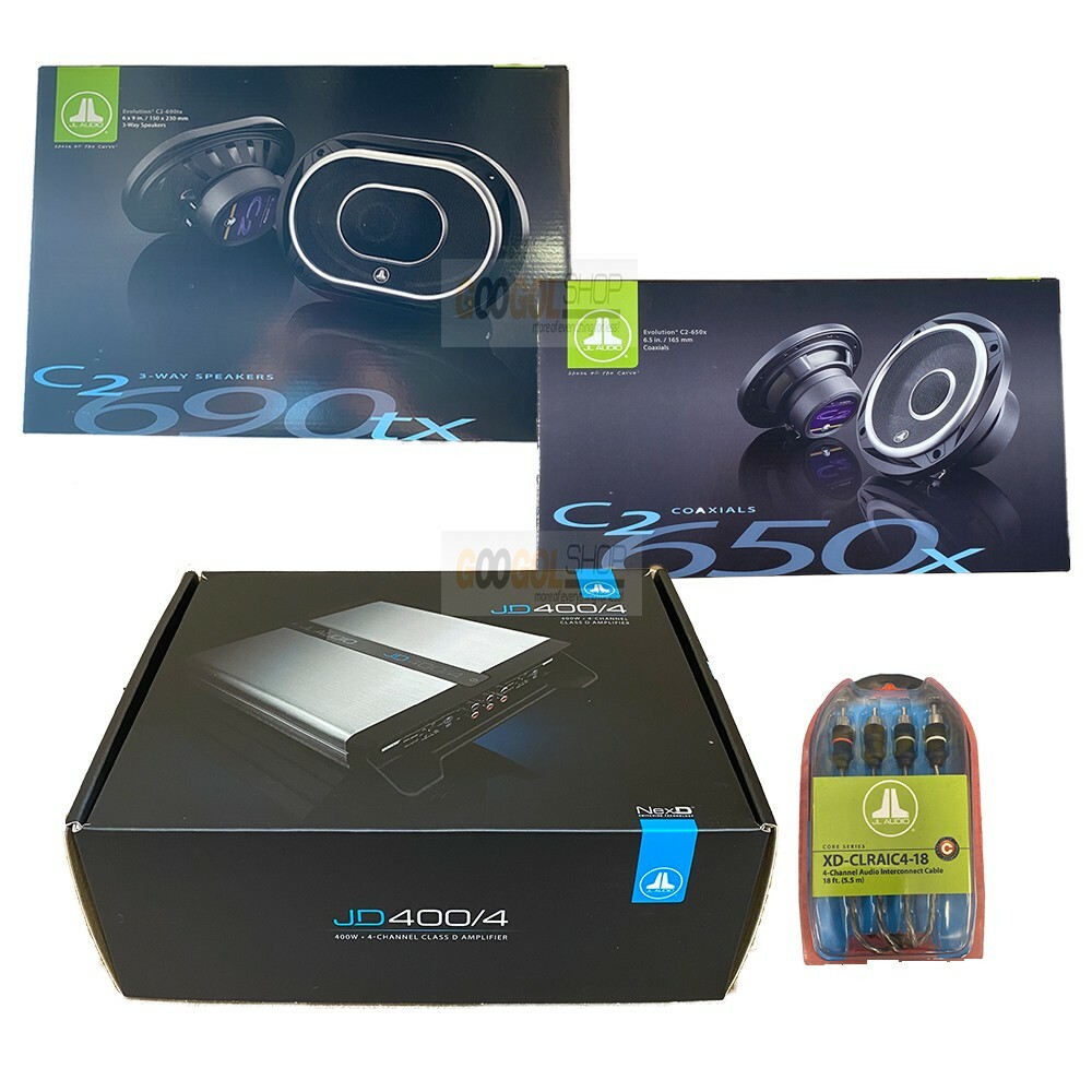 JL Audio C2- 65 - 6x9 coax car speakers JD Series 4-CH amplifier Package 131190₽