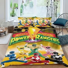 3Pcs Bedding Sets For Mighty Morphin Power Rangers Duvet Cover Sets for Kid Soft