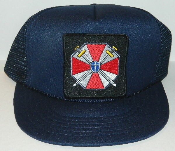 Resident Evil Umbrella Corporation Plain Logo Patch on a Black Baseball Cap  Hat