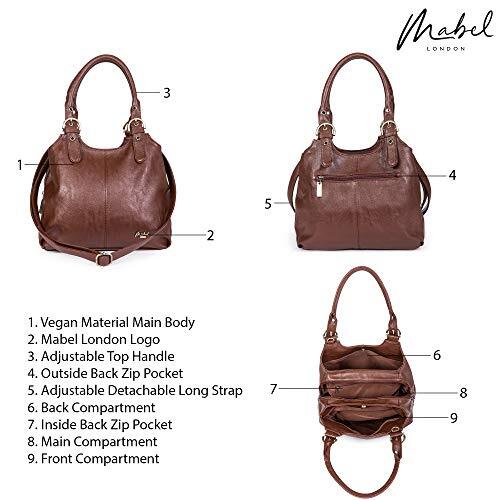 Mabel London Womens Multiple Pockets Handbag - Medium Assorted Colour Names - Picture 172 of 175