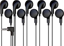 10 Pack Wired Earphones In-Ear Earbud Headphones 3.5mm Jack 4ft Black NEW