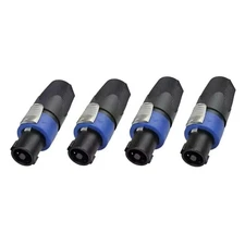 4x Durable Neutrik Speakon Connector NL4FX 4 Pole Speaker Cable Connector Plug