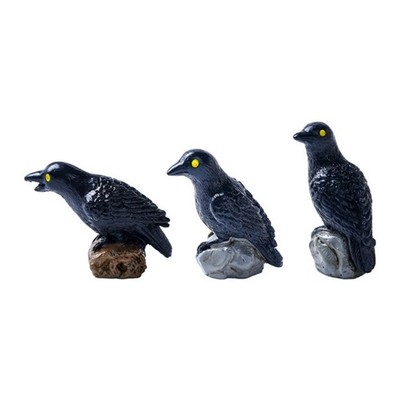 3PCS Fine Feathered Sculptures Practical Construction For Shelf Arrangement