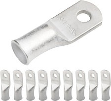 10pcs 4 AWG 10 Stud Tinned Copper Wire Lugs Heavy Duty Battery Cable Ends Gauge
