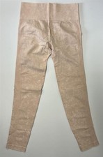 Beige High Waisted Scrunch Butt Tummy Control Leggings Size Large 25 Inch Inseam