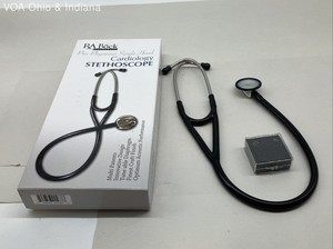 RA Bock Pro-Physician Single-Head Cardiology Stethoscope Black Tubing Boxed