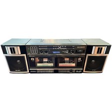 Vintage SONY CFS-W360 FM/AM Stereo Dual Cassette Boombox w/ Detachable Speakers