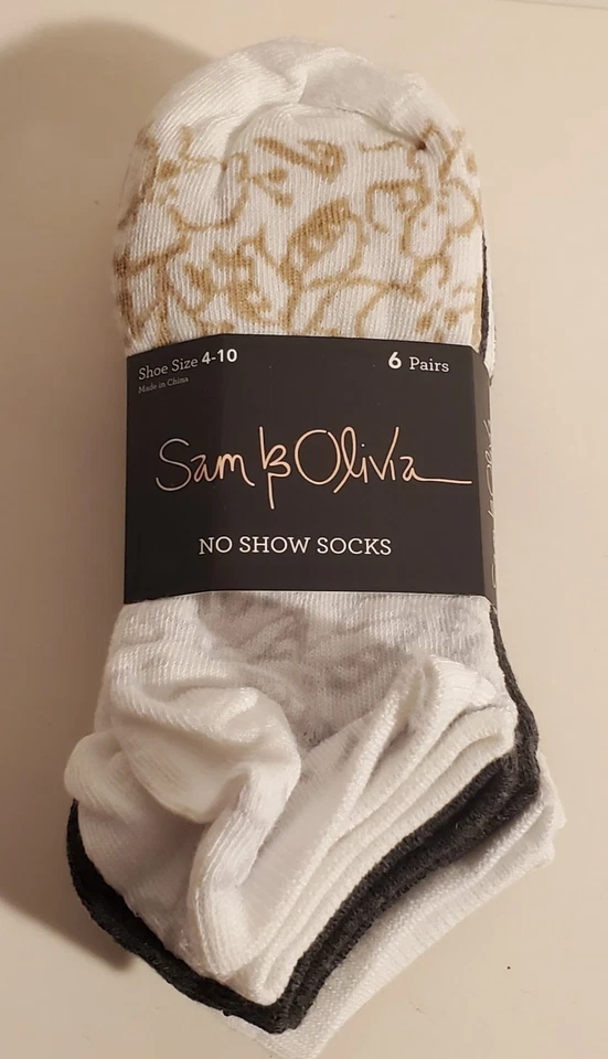 LOTE DE CALCETINES SAM & OLIVIA/2 PAQUETES NO SHOW Y ZAPATOS CÓMODOS TALLA 4-10 (9 PARES EN TOTAL) Foto 4 de 4