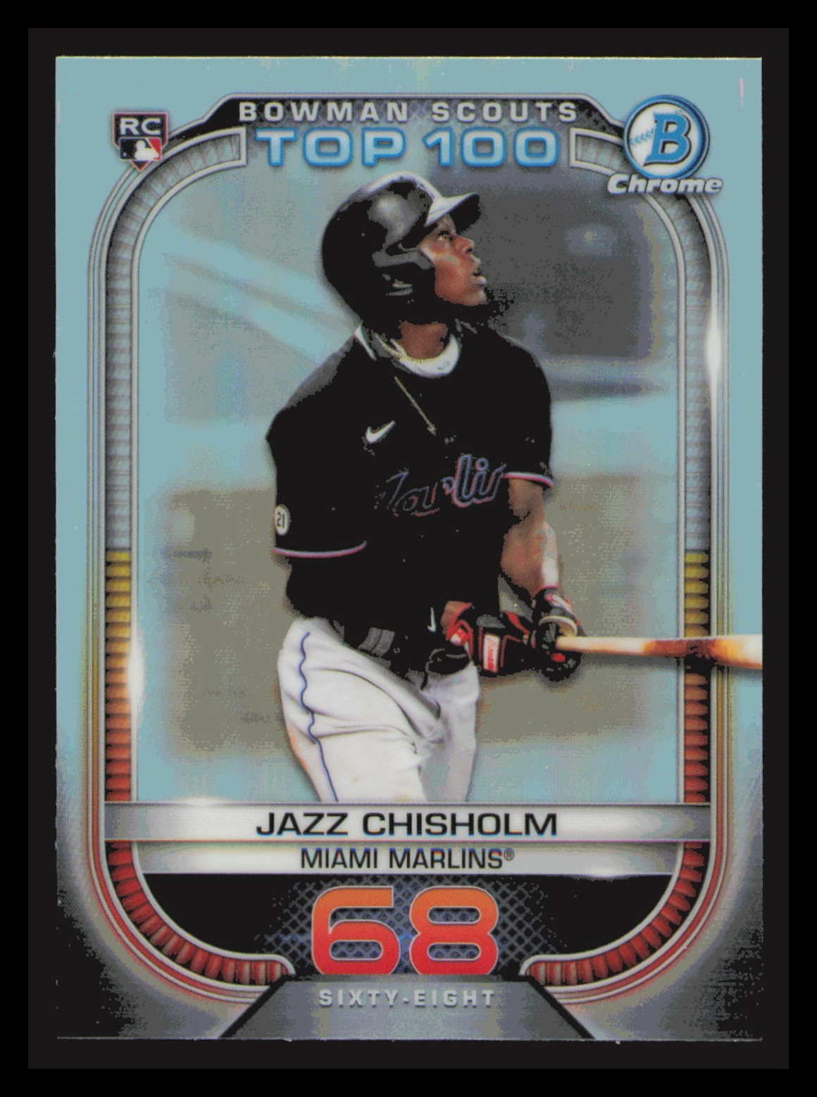 2021 Bowman Chrome Scouts Top 100 RC #BTP-68 Jazz Chisholm Marlins