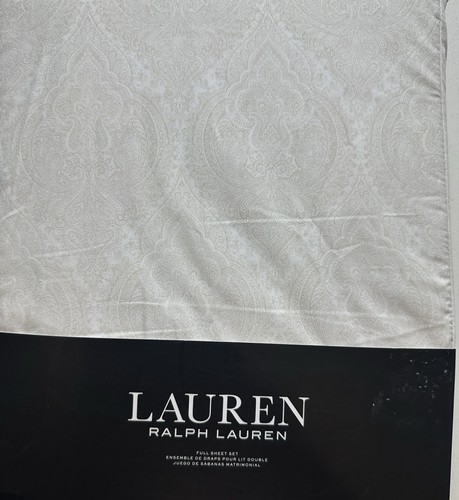 Ralph Lauren Full Sheet Set Rosedale Paisley Beige 4pc Medallions Castlehead - Picture 4 of 5