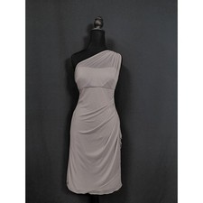 DAVID'S BRIDAL One Shoulder Dress Gray Solid Sleeveless Size 2