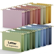 Plastic Extra Capacity Hanging File Folder Letter Size,Heavy Duty 2" Expandab...