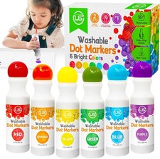 Dot Markers for Toddlers and Kids,6 Color 1 Count Pack of 6 , Multicolor