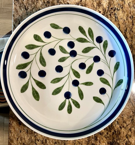 Dansk Designs Berries Sri Lanka Blueberry Round Platter Plate Serving - Picture 2 of 10