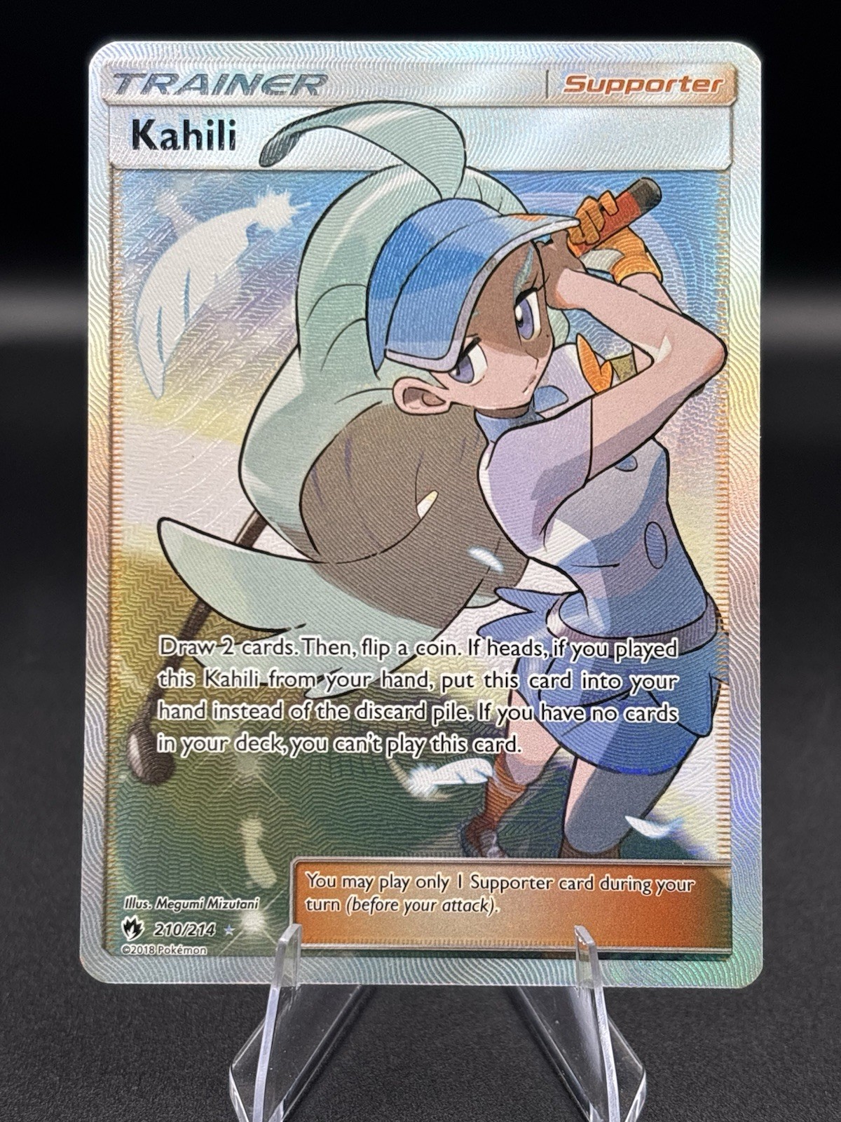 Pokemon Kahili Full Art Lost Thunder Sun & Moon 210/214 NM