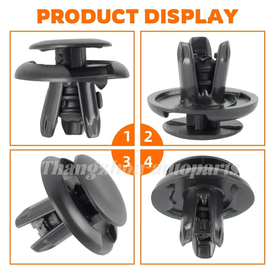 100 piezas sujetador de revestimiento de guardabarros remache clips de empuje retenedor para Toyota Camry Corolla Foto 3 de 4
