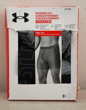 Under Armour UUSHJ823 Men's Sz S Multi Tech 6" Boxerjock Briefs, 3-Pack