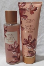 Victoria's Secret Fragrance Mist  Lotion Lot Set of 2 AMBER ROMANCE BRULEE