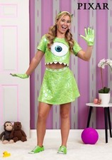 Women's Pixar Monsters Inc. Mike Wazowski Costume SIZE SMALL with defect 