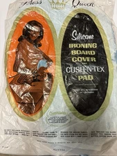 Vintage Silicone Blue Aluminized Ironing Board Cover Press Queen 1960s Open