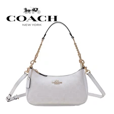 COACH Teri 2Way CA548 Shoulder Bag Signature Coated Canvas White outlet