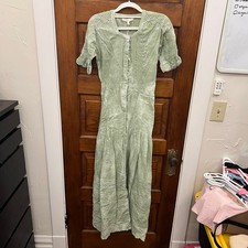 LoveShackFancy Edie Dress Moss Green Hand Dye size P NWT's $325 Women's Midi