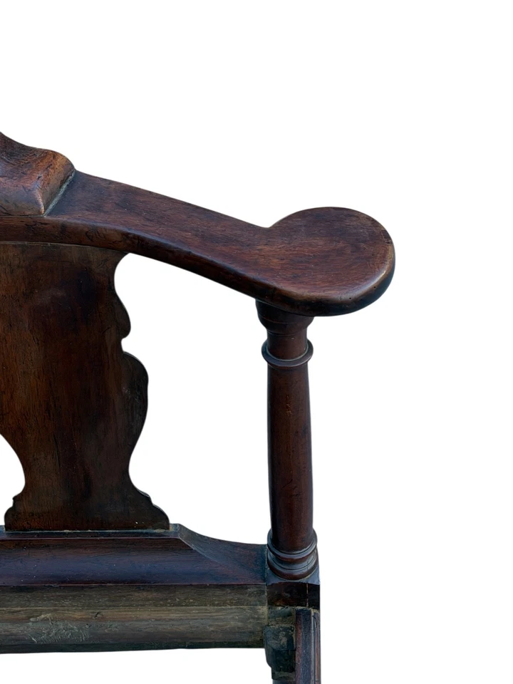 Antigua silla esquinera Reina Ana siglo XVIII c 1770 bonita superficie antigua Foto 3 de 4