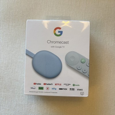 Chromecast w/ Google TV 4K Streaming Stick with Voice Search Sky Blue GA01923-US