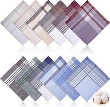 12 Pack Men'S Handkerchiefs 100 Cotton Handkerchief for Men Classic Assorted 16