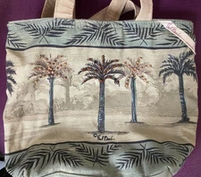 Paul Brent Tote Bag Womens Sun n' Sand Seaside Beaded Palms Medium Beach
