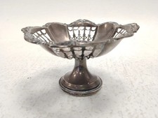 Vintage Sterling Silver Pierced Pedestal Bon Bon Dish Compote Weight 96.18g