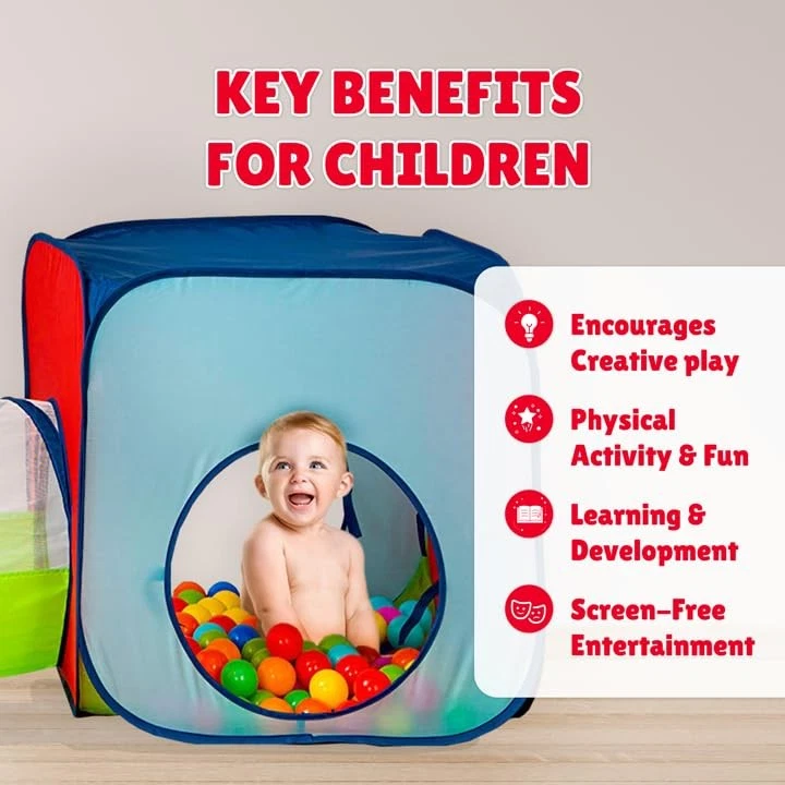 Tienda de campaña Tunnel and Ball Pit | 3 piezas Túneles de gimnasio emergentes para niños pequeños con tiendas de campaña para... Foto 3 de 4