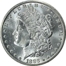 1883-CC Morgan Silver Dollar PCGS MS64 Blast White Great Eye Appeal