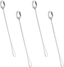 4 Pcs Long Handle Mixing Spoons 12 Inch Stainless Steel Iced Tea Spoons
