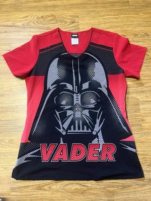 Tooniforms Cherokee Star Wars Red Darth Vader V-Neck Medical Scrub Top Size S