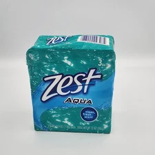 Vintage ZEST Aqua Clean Fresh Scent Bath Bars Soap 3pc Pack Sealed Package