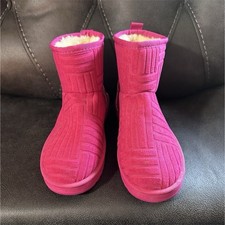 Pink Girls Ankle Bootie Winter Lined Flat Casual Solid Round Toe