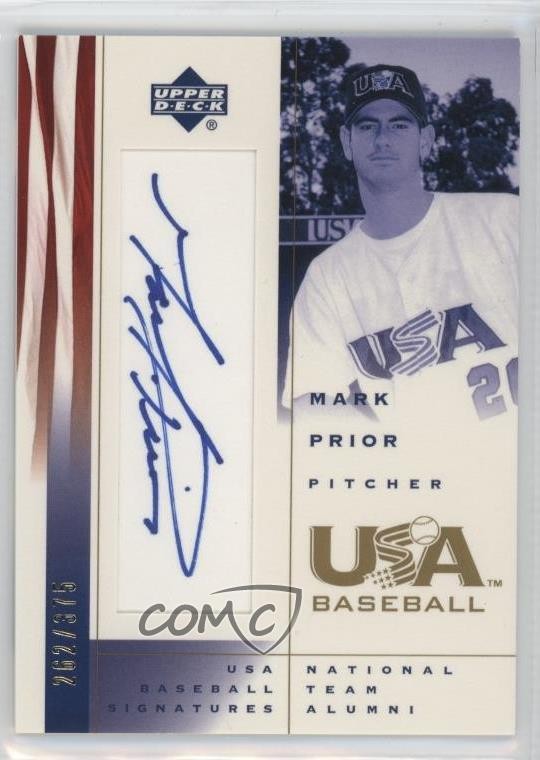 2002 Upper Deck USA Baseball Signatures /375 Mark Prior #MP Auto 1bi0
