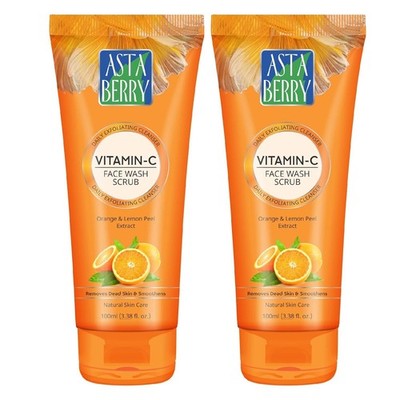 Asta Berry Vitamin C Face Wash Scrub 100ml | Pack Of 2 | Free Ship