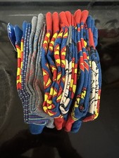 NEW DC COMICS 6 PAIR SUPERMAN THEME CREW SOCKS / size 6-12