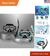 Snorkel Set Pano 3 Window Adult Snorkeling Gear, Professional Snorkel Goggles...