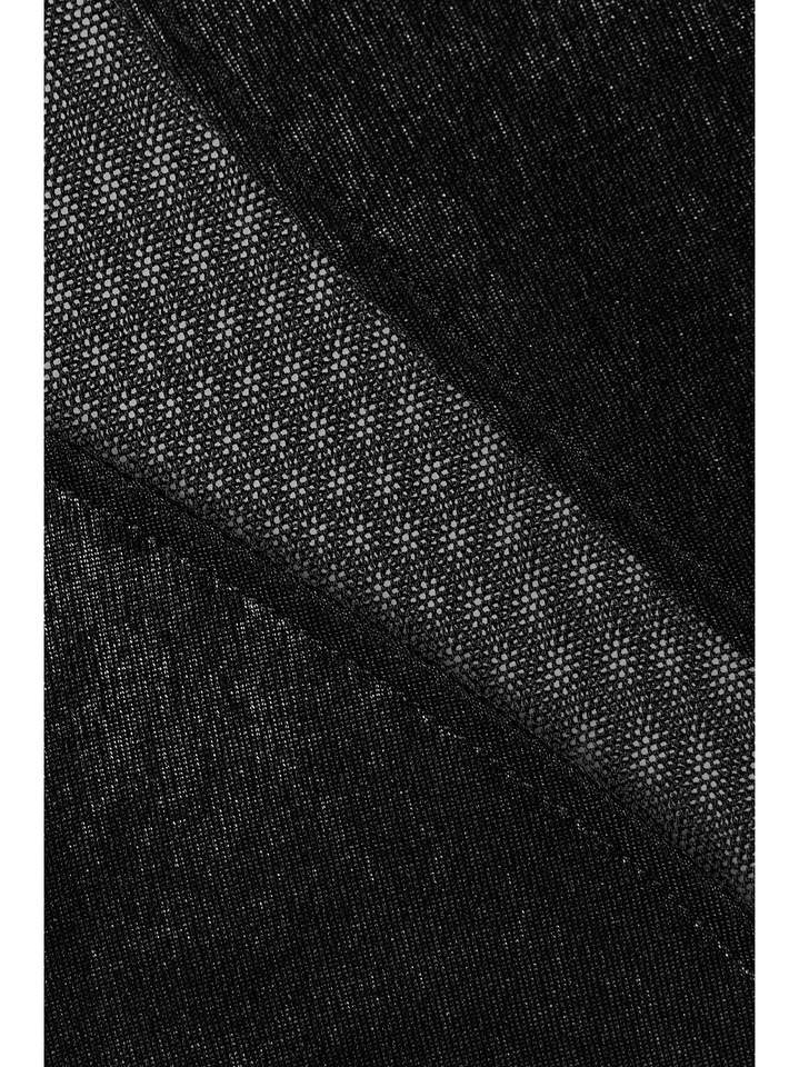 Maiô Norma Kamali R2568 malha cobra Mio um ombro peça única, preto coxo, M - Imagem 3 de 4